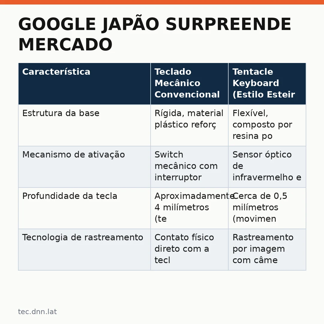 Infográfico - Google Japão surpreende mercado: teclado estilo esteira desafia convenções