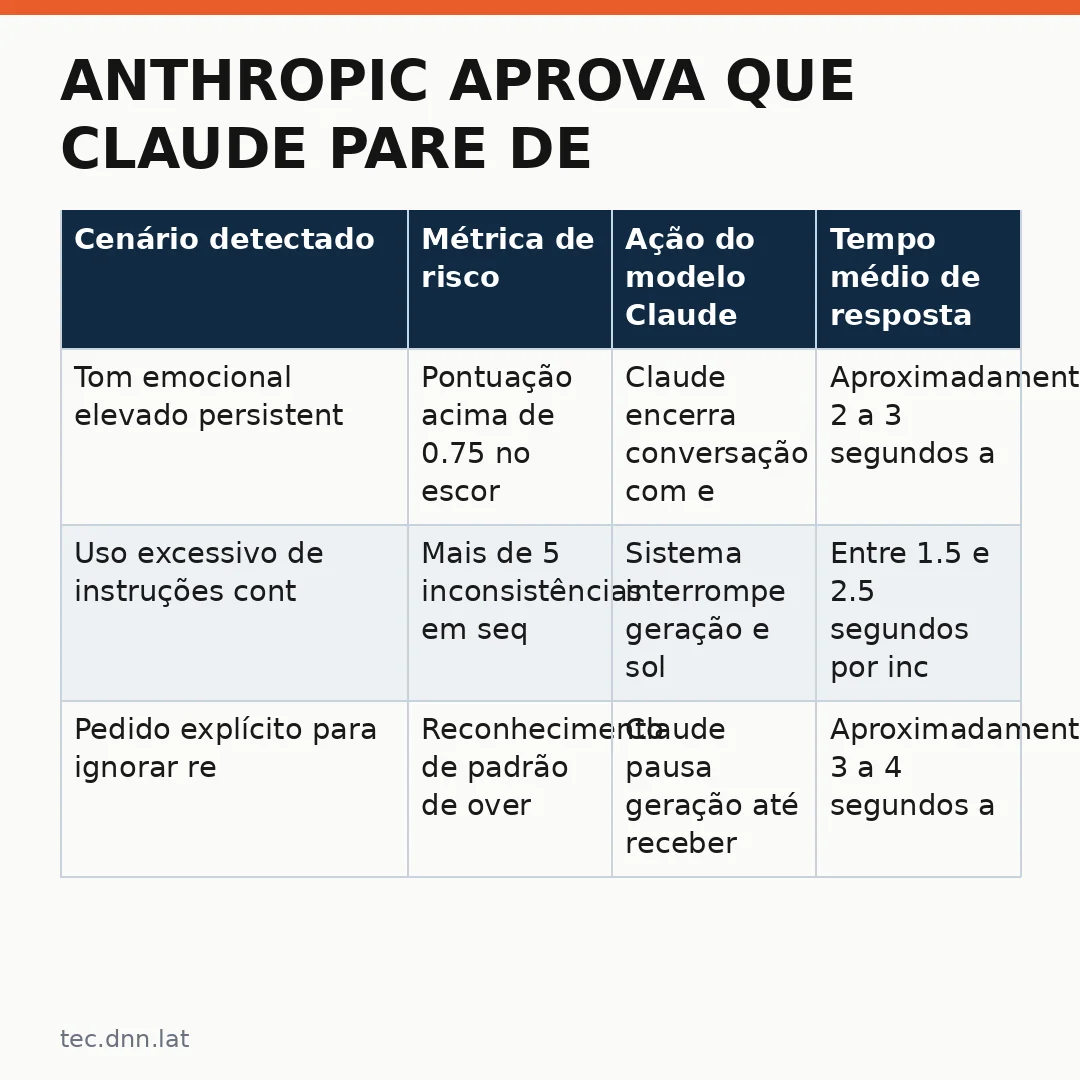 Infográfico - Anthropic aprova que Claude pare de conversar quando detecta abuso: novas regras éticas para grandes modelos de linguage