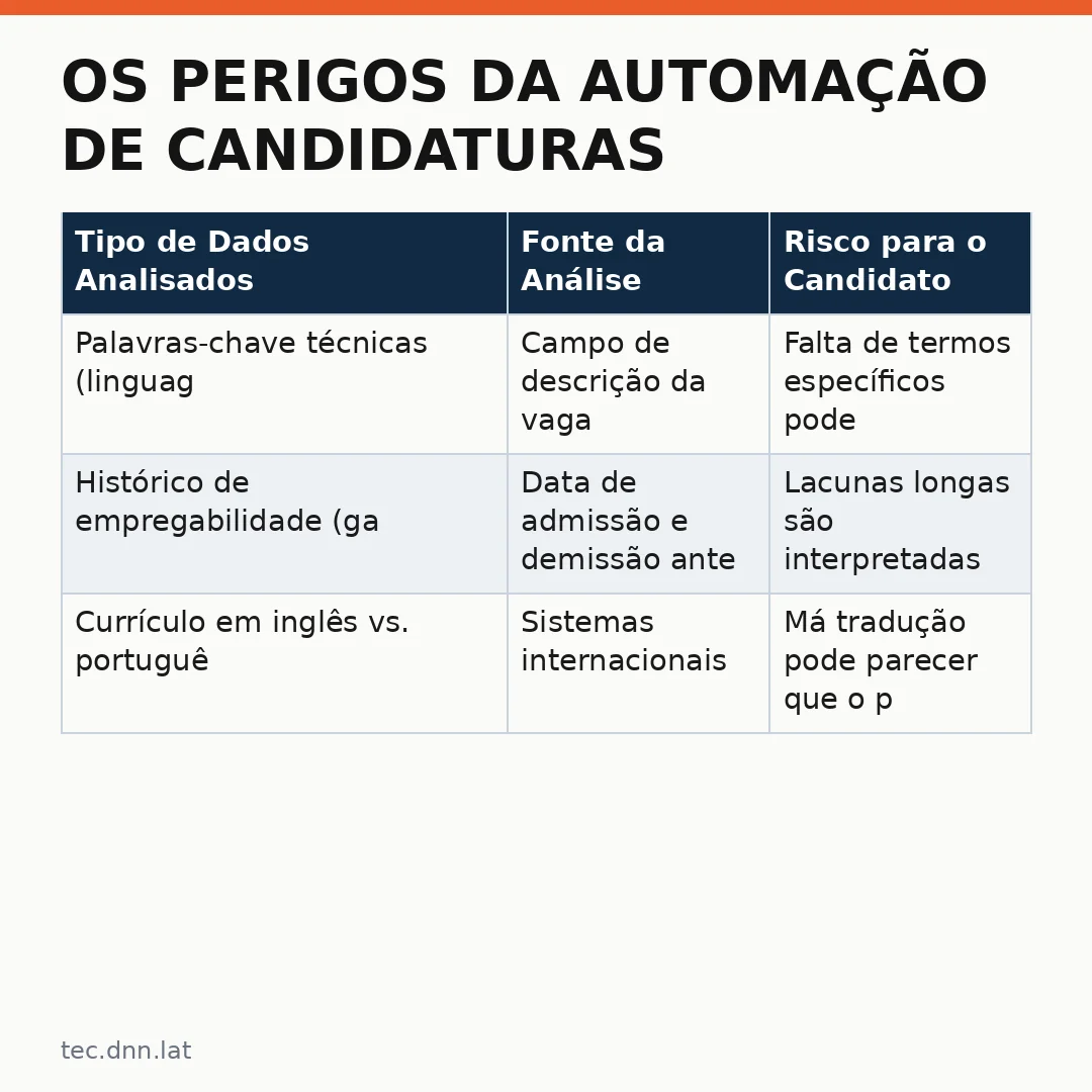 Infográfico - Os perigos da automação de candidaturas com IA na carreira tech