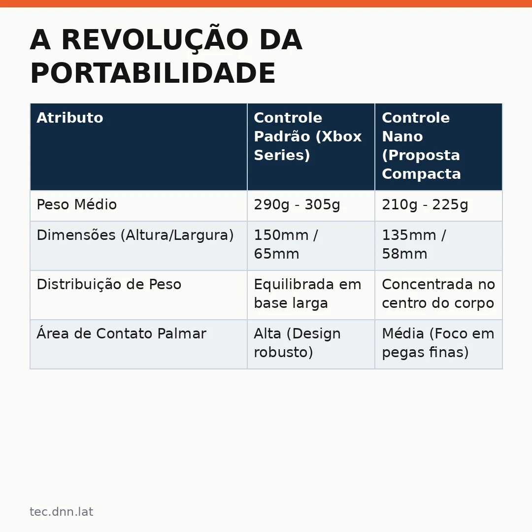 Infográfico - A Revolução da Portabilidade: Como o Design Compacto Redefine a Ergonomia dos Jogadores