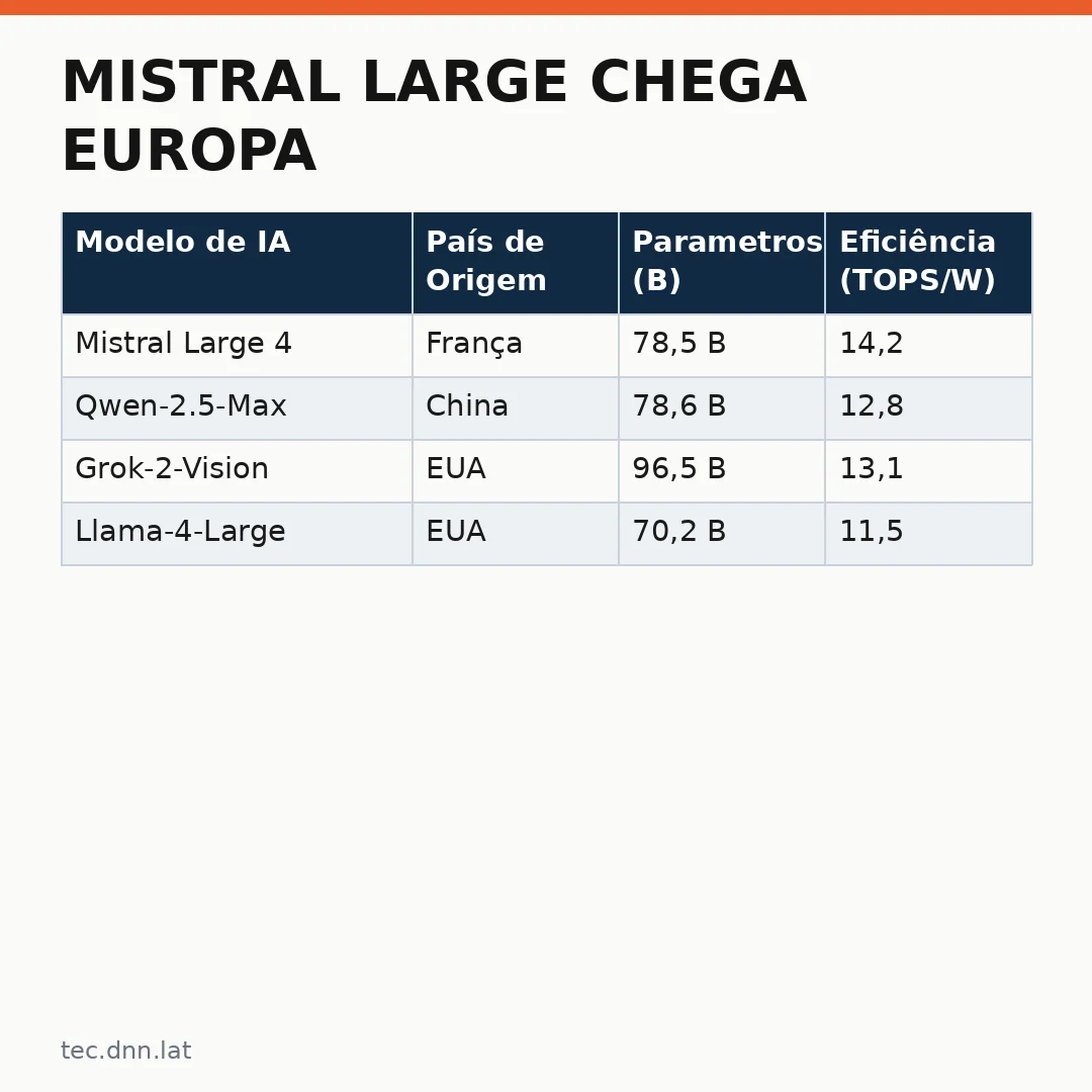 Infográfico - Mistral Large chega Europa: o novo desafio para a hegemonia da China na inteligência artificial