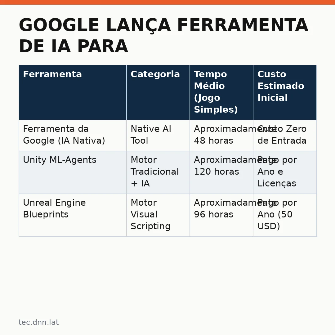 Infográfico - Google Lança Ferramenta de IA para Jogos: Uma Nova Era na Programação?