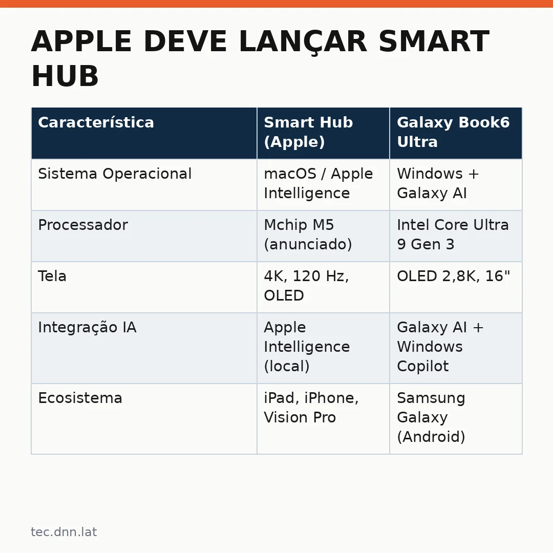 Infográfico - Apple deve lançar smart hub: o que esperar do evento e como o Galaxy Book6 Ultra chega ao mercado brasileiro