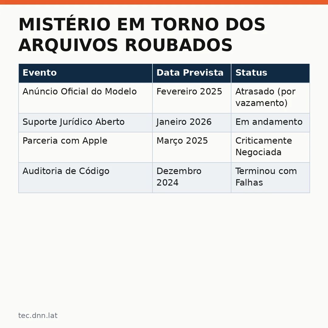 Infográfico - Mistério em torno dos arquivos roubados na OpenAI