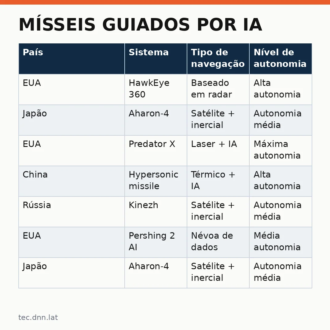 Infográfico - Mísseis guiados por IA: a Eletrônica defesa sul coreana revoluciona os testes militares em 2026
