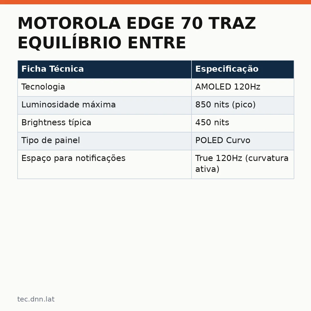 Infográfico - Motorola Edge 70 traz equilíbrio entre performance e custo para o dia a dia do usuário