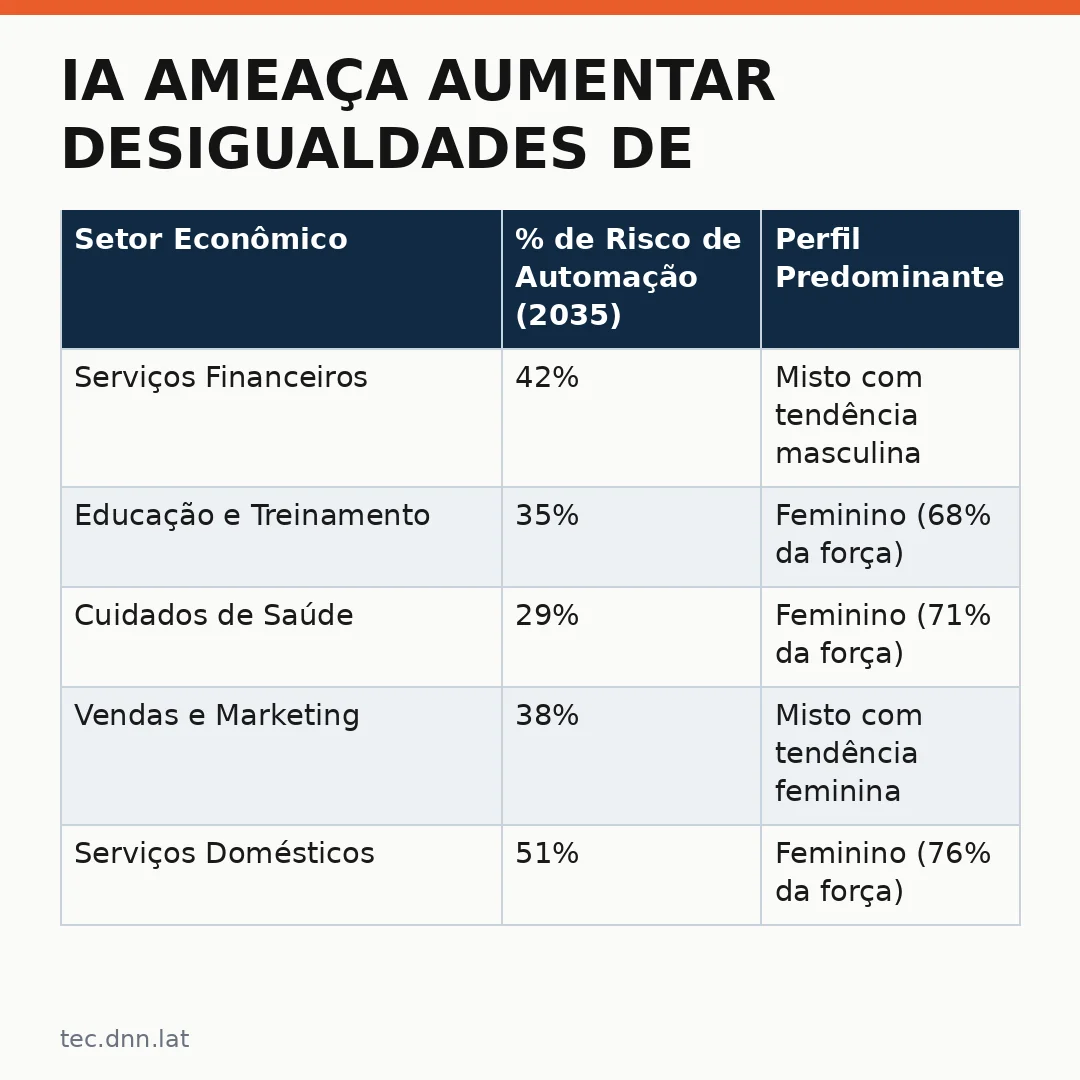 Infográfico - IA Ameaça Aumentar Desigualdades de Gênero no Mercado de Trabalho